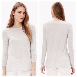 THEORY Ailer Drapey Long Tee Frosted Melange Grey Size XS Petite